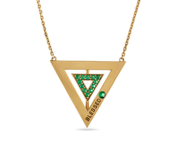 Abundantly Blessed Emerald and 18K Gold Necklace
