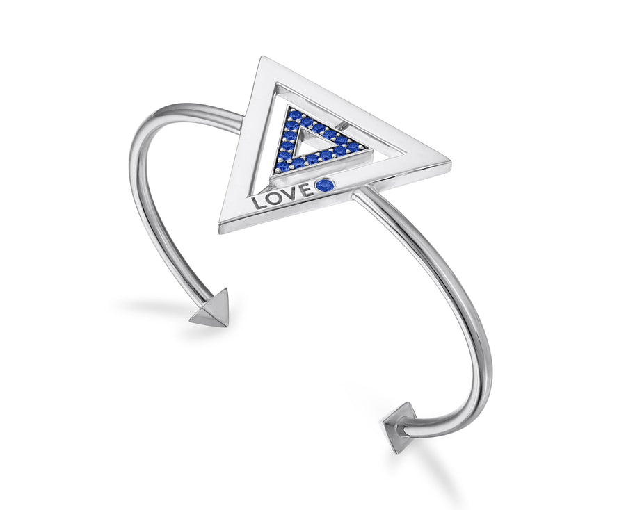 Truly Loved Sapphire and Sterling Silver Cuff Bracelet