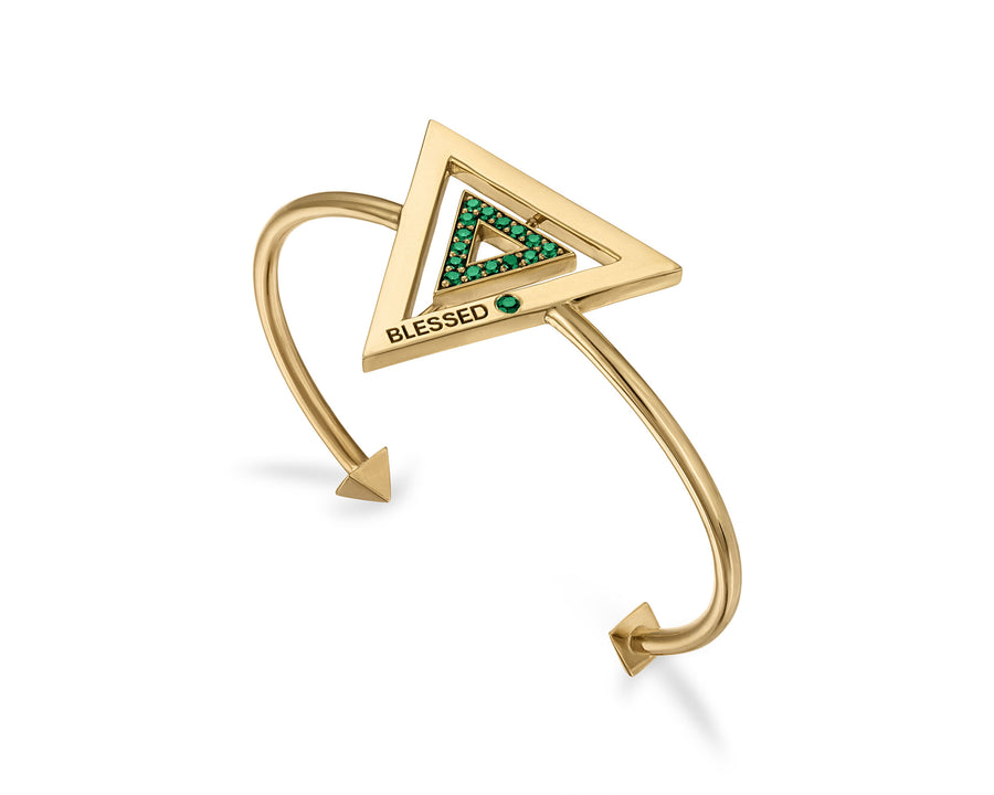 Abundantly Blessed Emerald and 18k Gold Cuff Bracelet