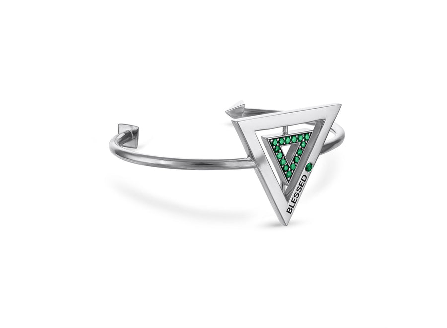 Abundantly Blessed Emerald and Sterling Silver Cuff Bracelet