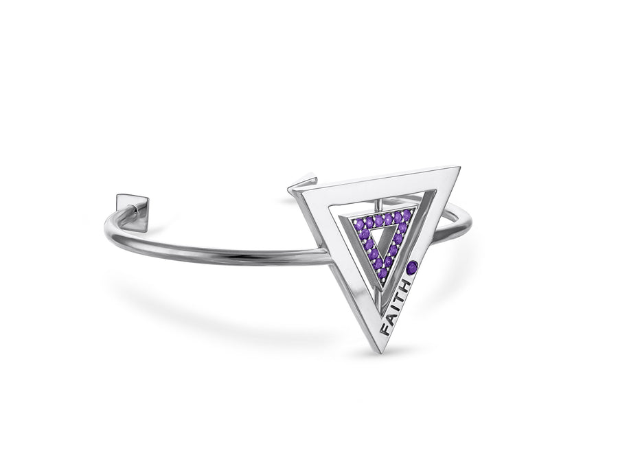 Now Faith Amethyst and Sterling Silver Cuff Bracelet