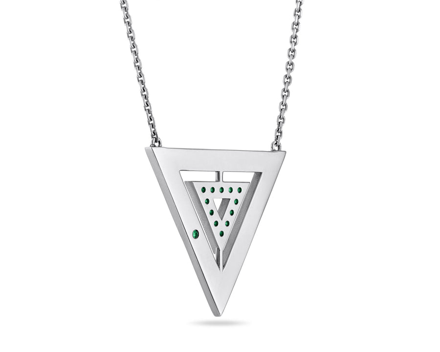 Abundantly Blessed Emerald  and Sterling Silver Necklace