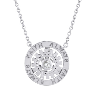 Faith Always Diamond Necklace in Sterling Silver