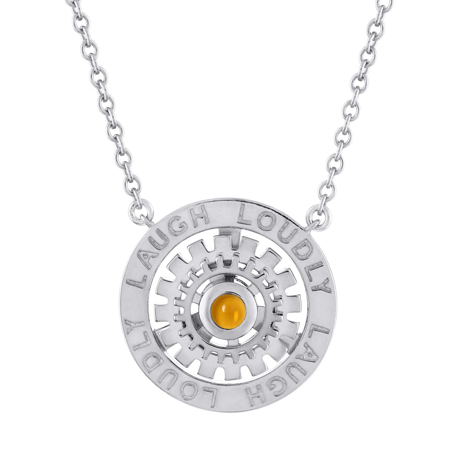 Laugh Loudly Citrine Necklace in Sterling Silver
